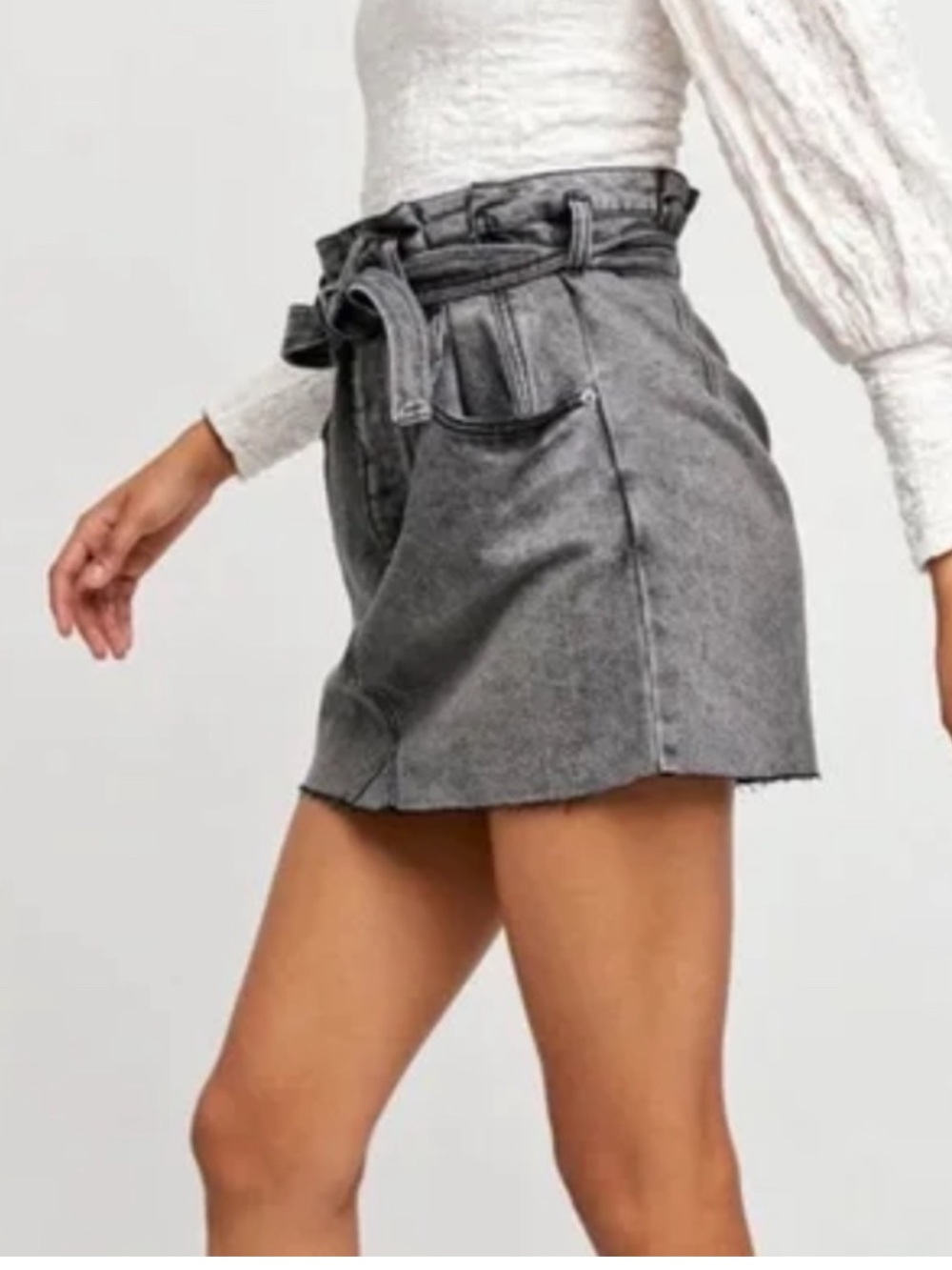We The Free Free People East of Eden Denim Miniskirt in Black 28 - Picture 2 of 10